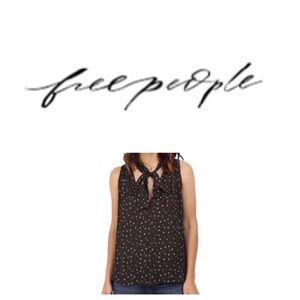 Free People Sleeveless Tie-Neck Blouse